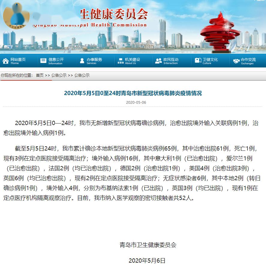 青岛肺炎疫情最新动态及观点论述